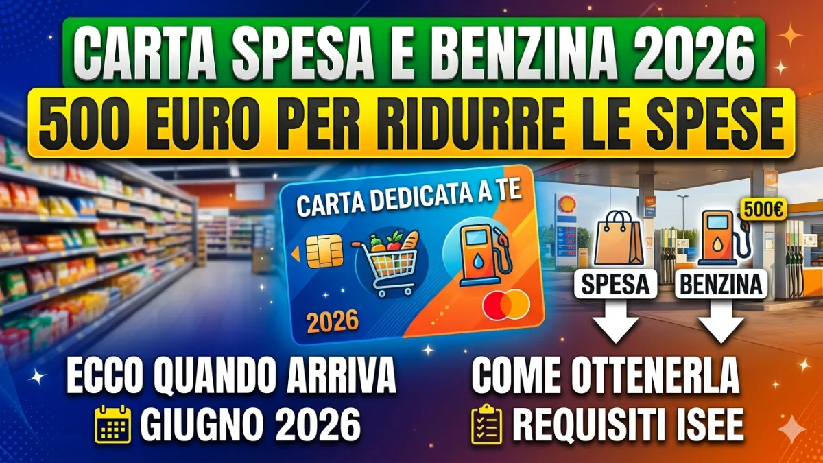 Carta Spesa e Benzina 2026: 500 euro per ridurre le spese